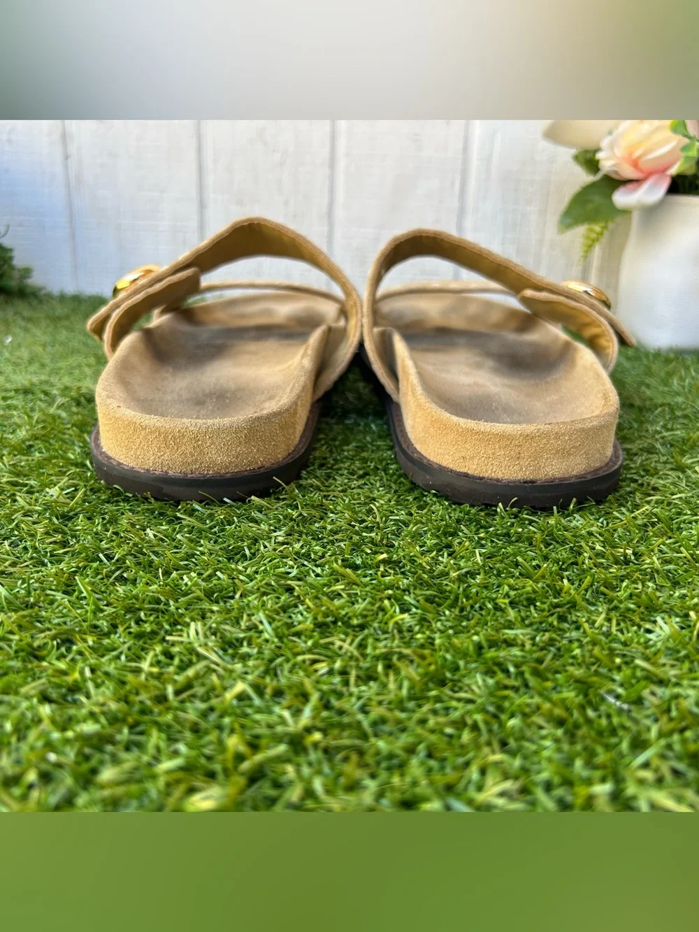 Tory Burch ROMY SPORT SLIDE $275 women size 9.5 gently used Color: Butterscotch
